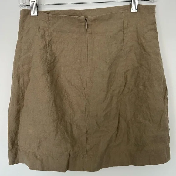 ZARA Military Green Mini Skirt With Side Cut Out Size M - Picture 2 of 4